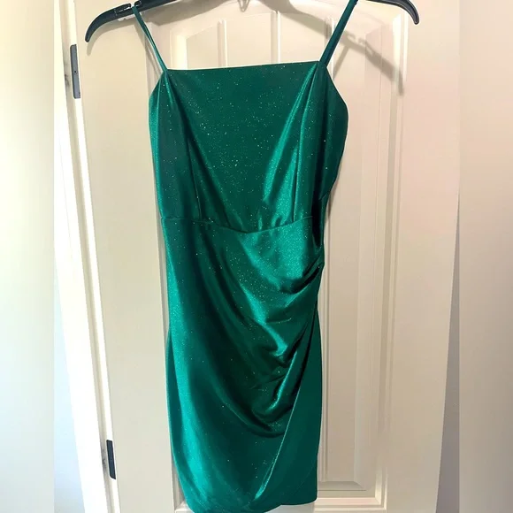 green emerald velvet dress Jovani 02266 - Embroidered Deep V-Neck Junior Prom A-Line Gown 00 / Orange main image 0